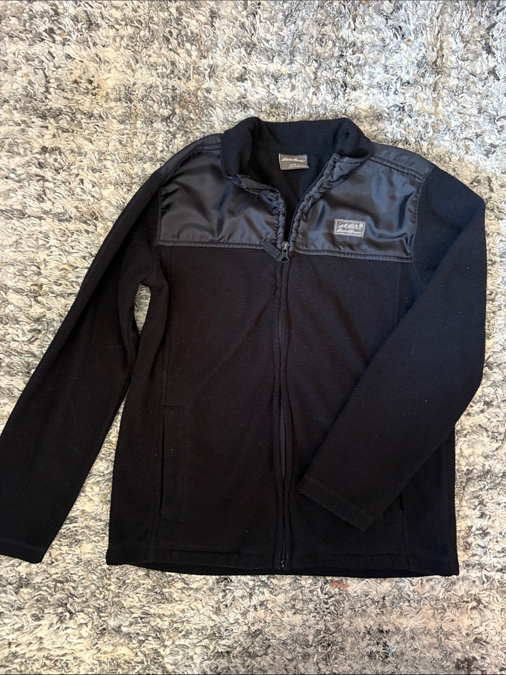 Eddie Bauer Black Lightweight Full-Zip Fleece Jacket